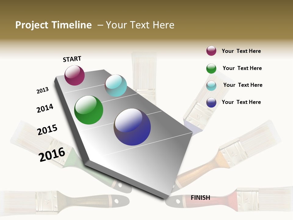 Draw Paintbrush Multicolored PowerPoint Template