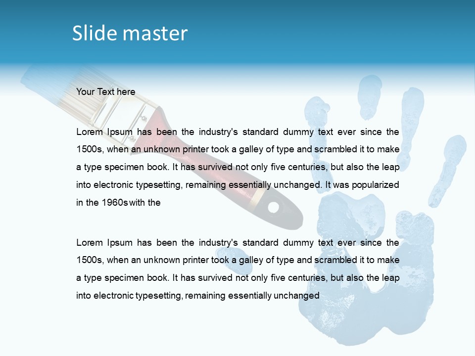 Symbol Fingerprint Drawing PowerPoint Template