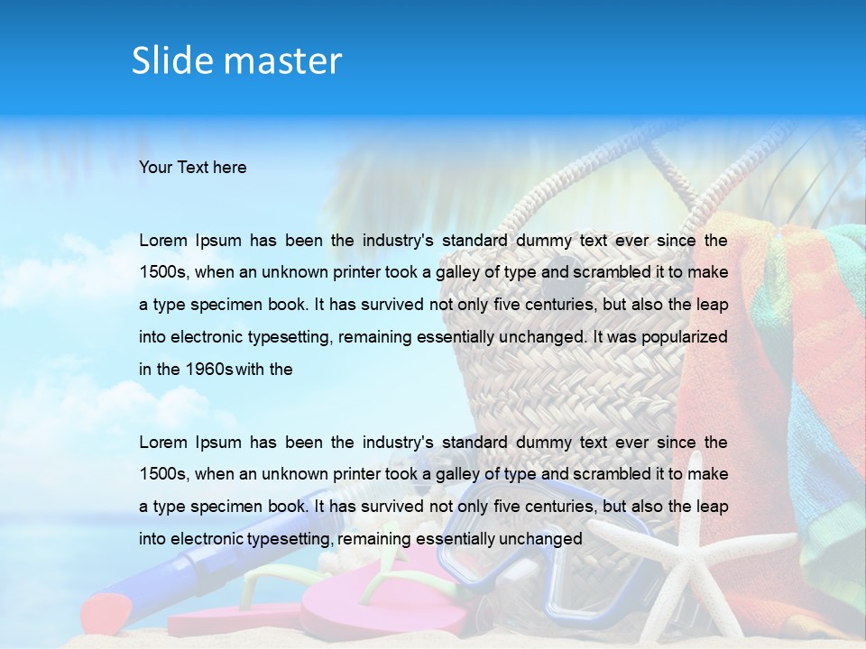 Seashell Feminine Resort PowerPoint Template