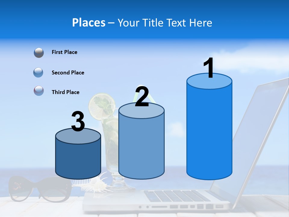 Tropical Laptop Business PowerPoint Template