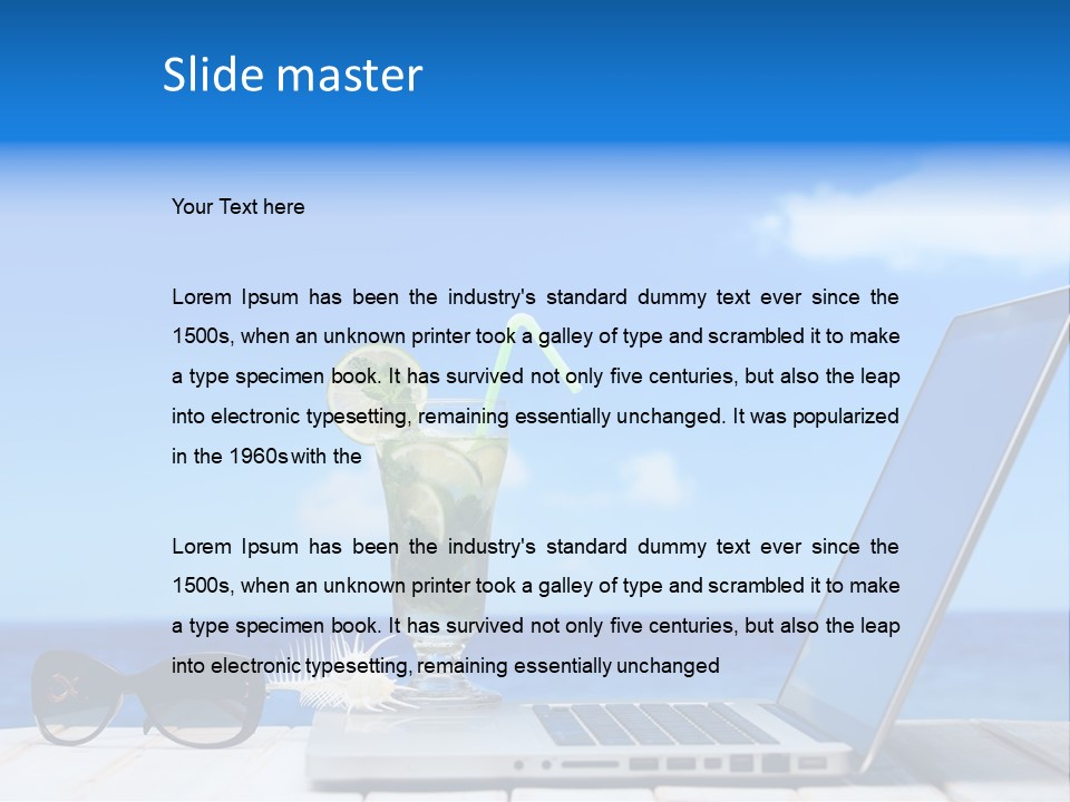 Tropical Laptop Business PowerPoint Template