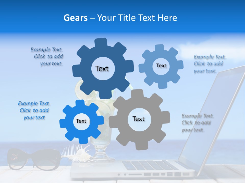 Tropical Laptop Business PowerPoint Template