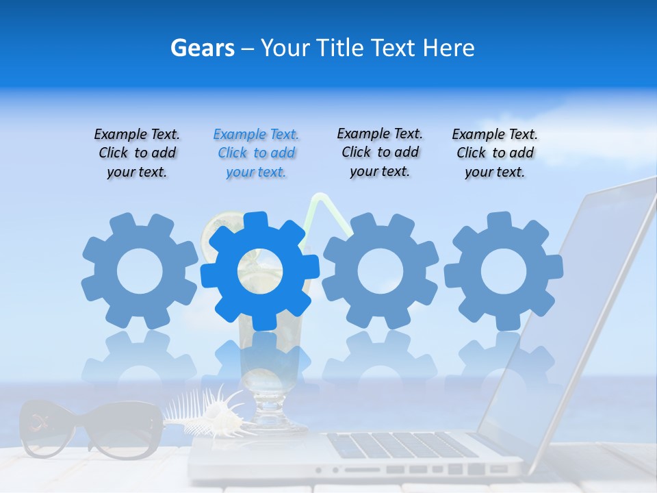 Tropical Laptop Business PowerPoint Template