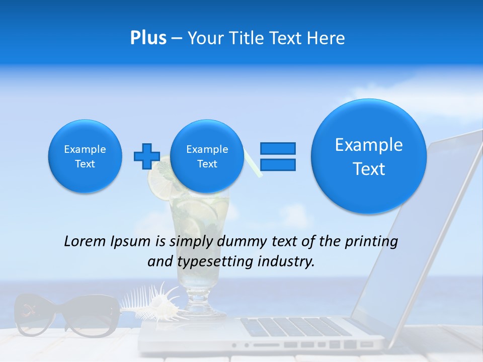 Tropical Laptop Business PowerPoint Template