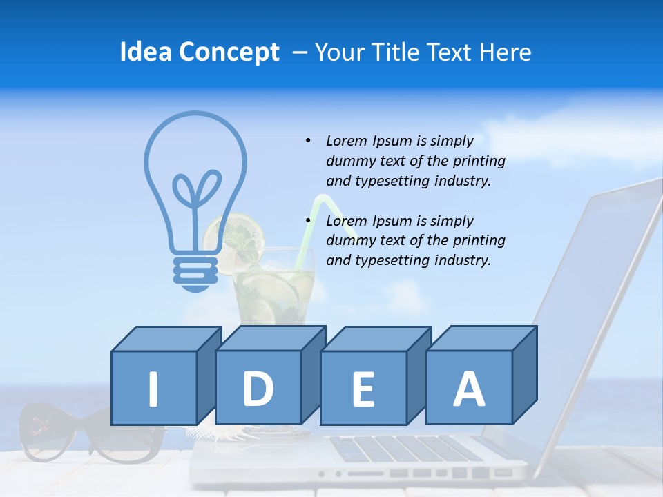 Tropical Laptop Business PowerPoint Template