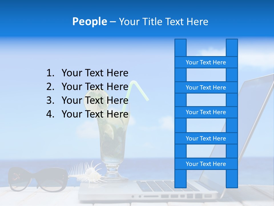 Tropical Laptop Business PowerPoint Template