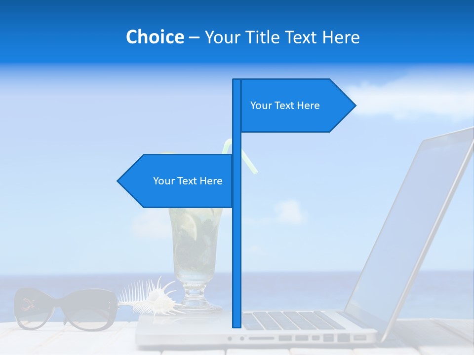 Tropical Laptop Business PowerPoint Template