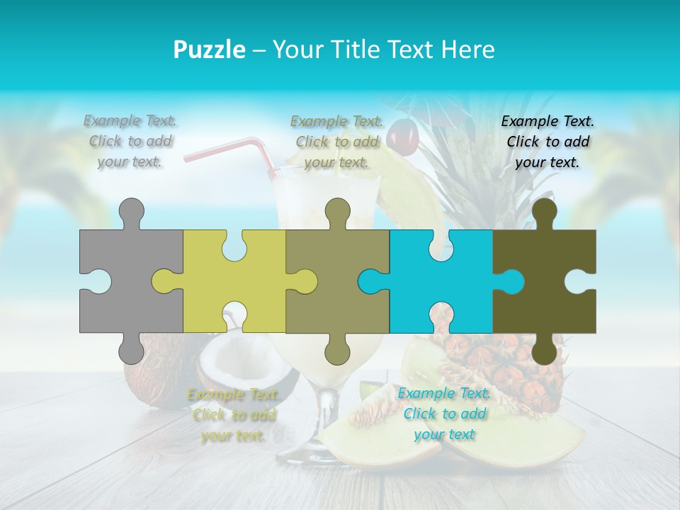 Drink Umbrella Pina PowerPoint Template