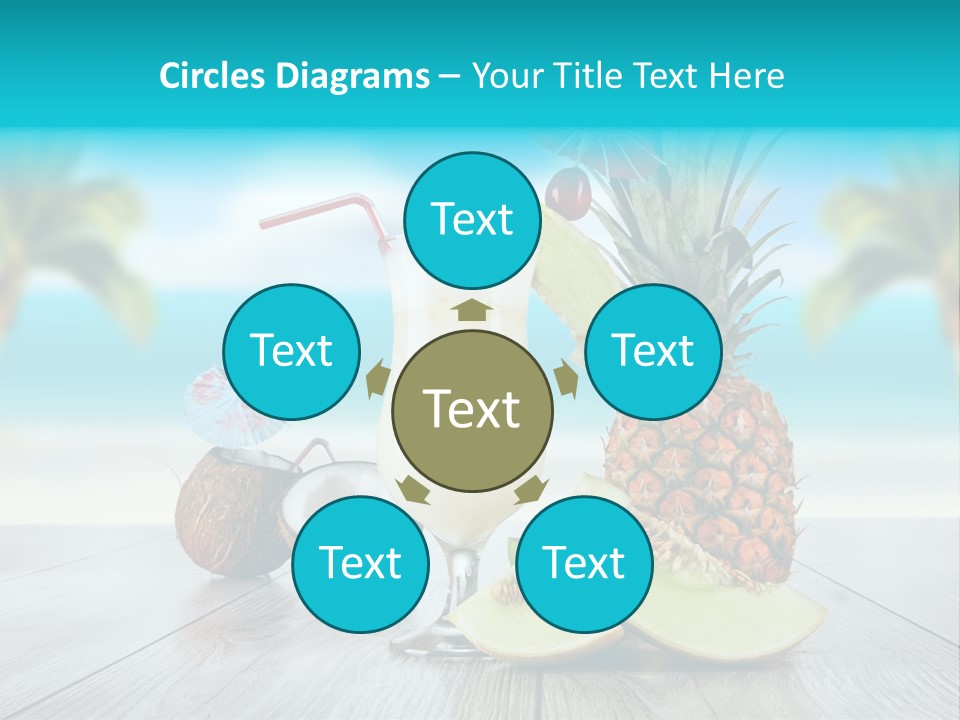 Drink Umbrella Pina PowerPoint Template