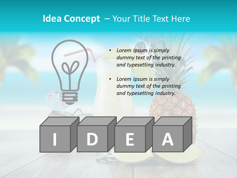 Drink Umbrella Pina PowerPoint Template