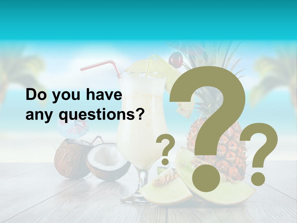 Drink Umbrella Pina PowerPoint Template