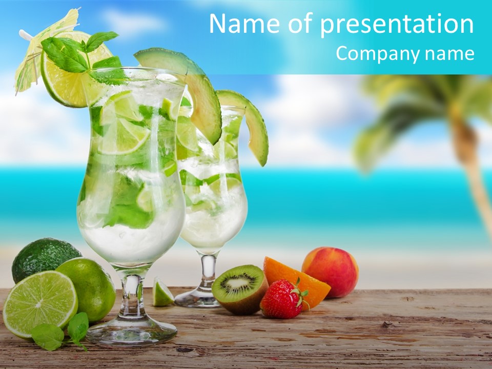 Mint Refreshment Blur PowerPoint Template