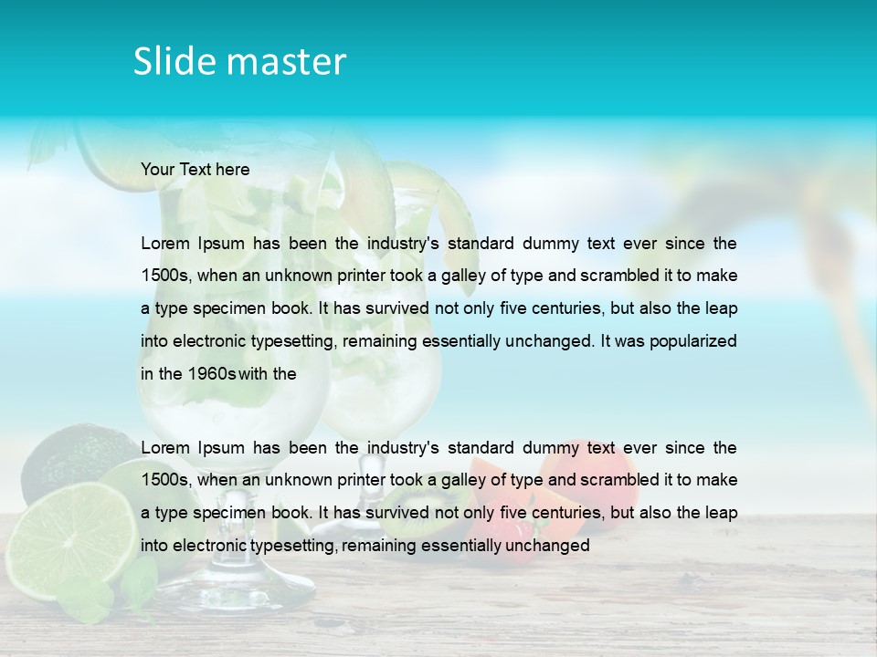 Mint Refreshment Blur PowerPoint Template