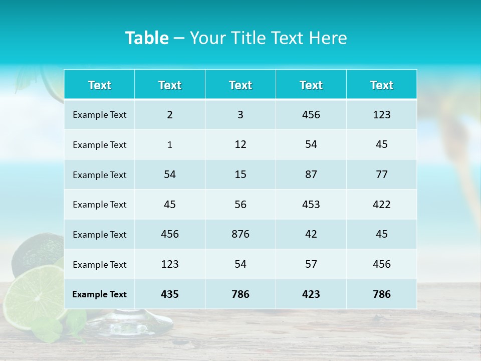 Mint Refreshment Blur PowerPoint Template