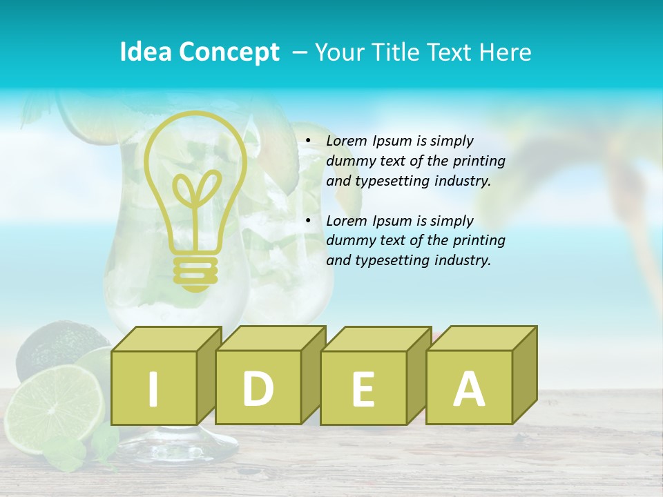Mint Refreshment Blur PowerPoint Template