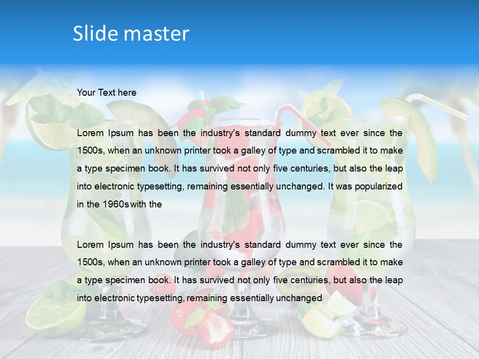 Beach Strawberry Cold PowerPoint Template