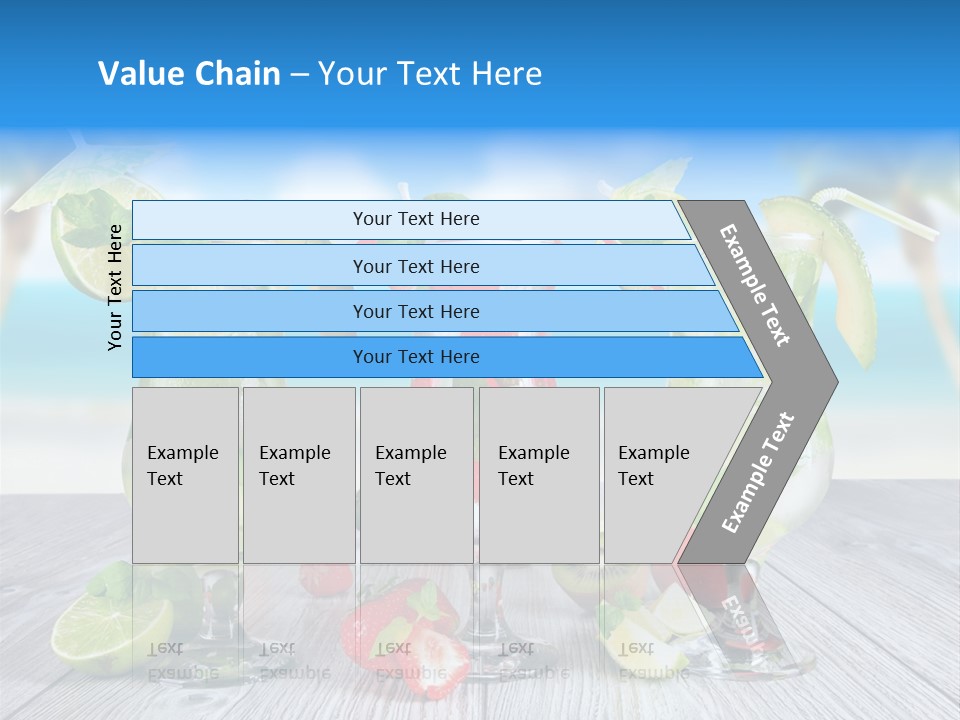 Beach Strawberry Cold PowerPoint Template