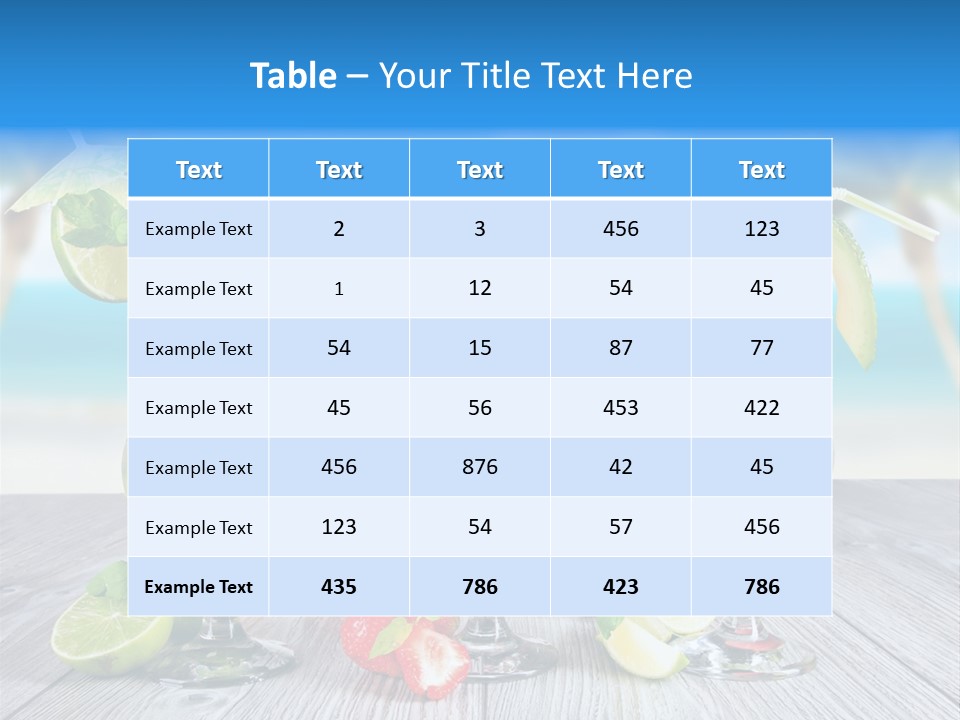 Beach Strawberry Cold PowerPoint Template