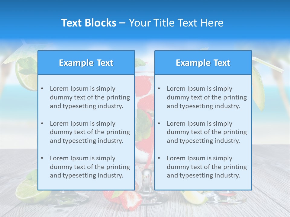Beach Strawberry Cold PowerPoint Template