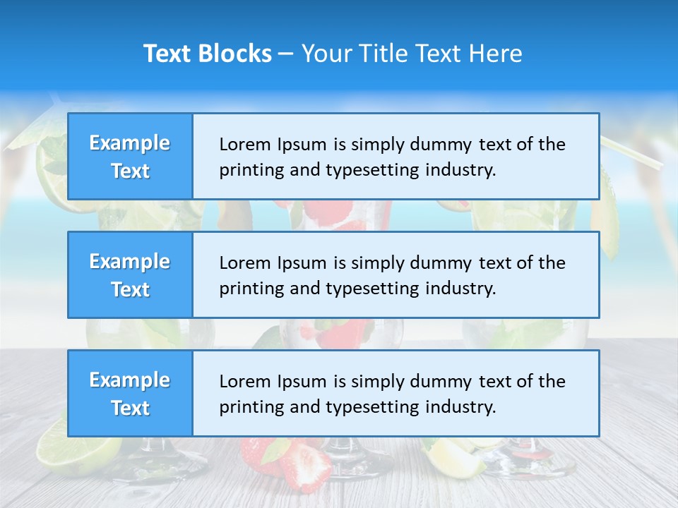 Beach Strawberry Cold PowerPoint Template