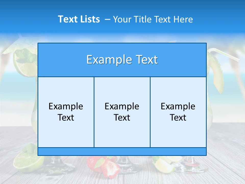 Beach Strawberry Cold PowerPoint Template