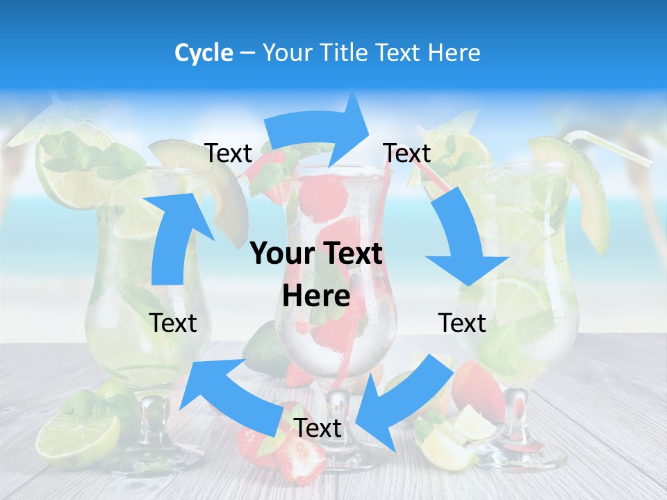 Beach Strawberry Cold PowerPoint Template