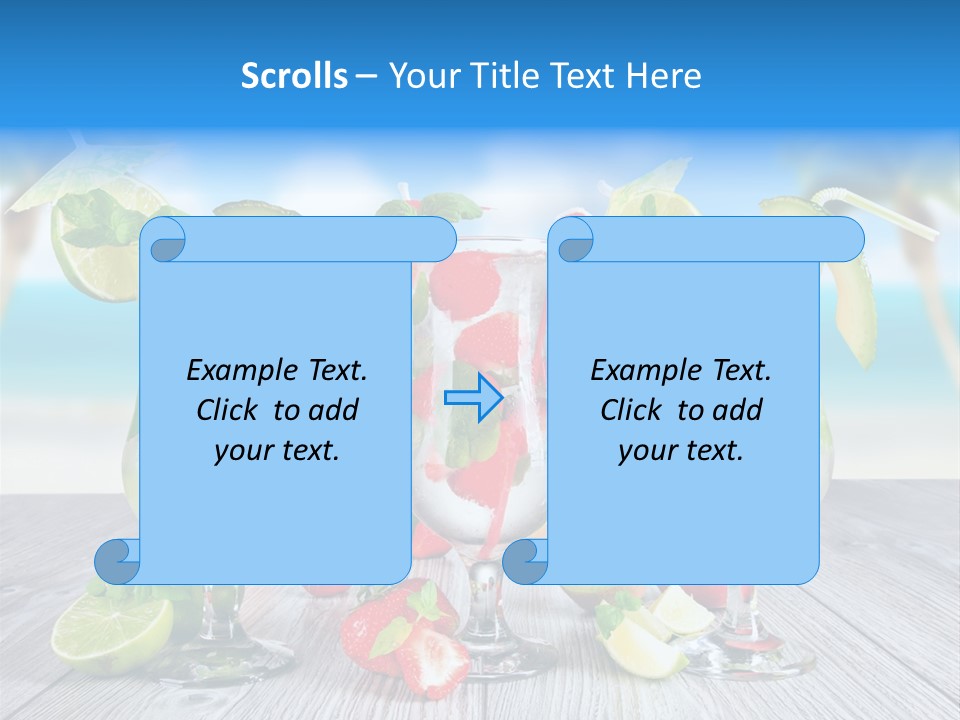 Beach Strawberry Cold PowerPoint Template