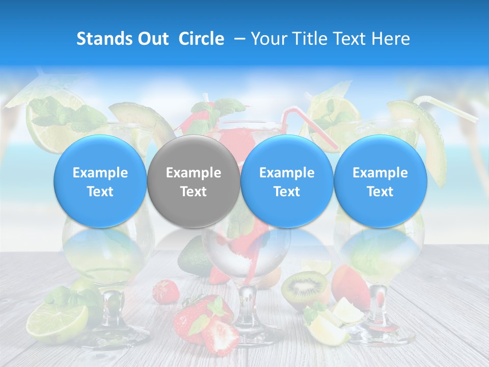 Beach Strawberry Cold PowerPoint Template