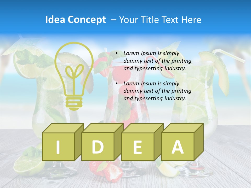 Beach Strawberry Cold PowerPoint Template