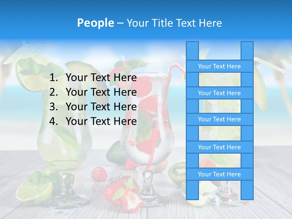 Beach Strawberry Cold PowerPoint Template