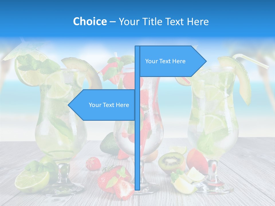 Beach Strawberry Cold PowerPoint Template