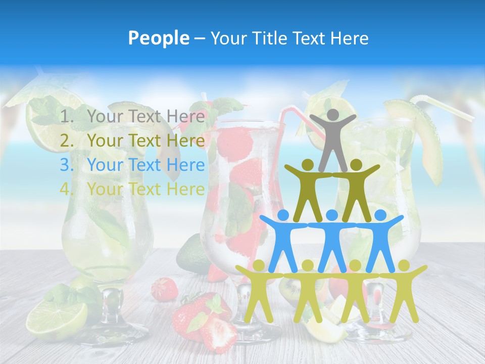 Beach Strawberry Cold PowerPoint Template