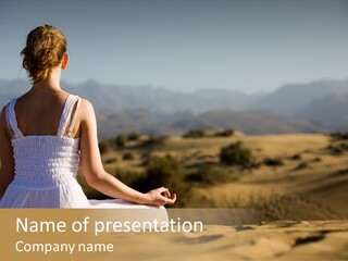 Person Outdoors Meditating PowerPoint Template