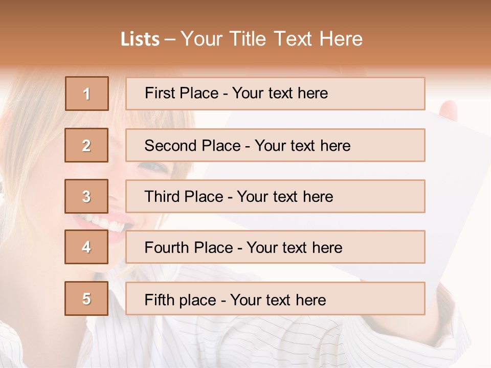 Caucasian Display Pretty PowerPoint Template