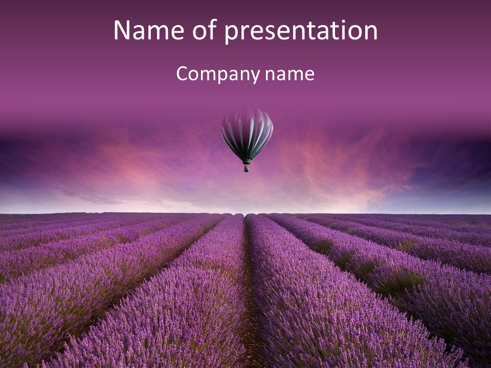 Vibrant Flying Hot Air Balloon PowerPoint Template