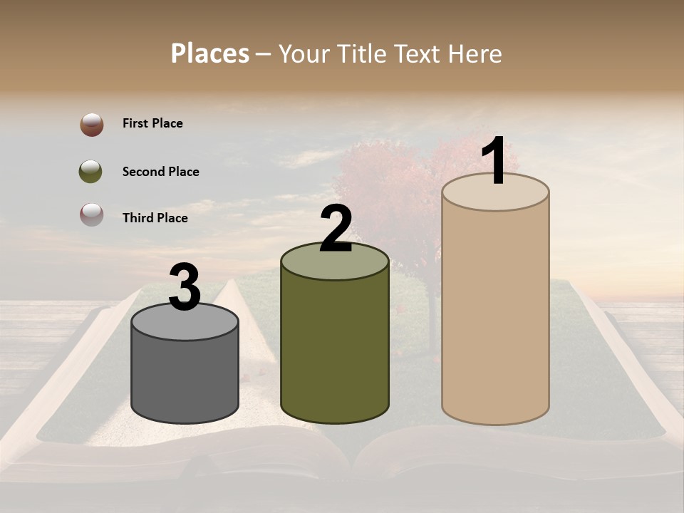 Heart Park Orange PowerPoint Template