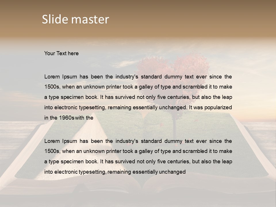 Heart Park Orange PowerPoint Template