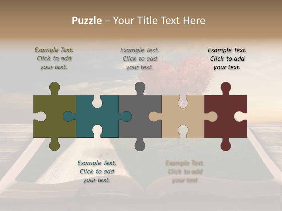 Heart Park Orange PowerPoint Template