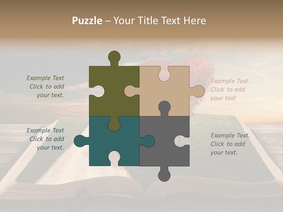 Heart Park Orange PowerPoint Template