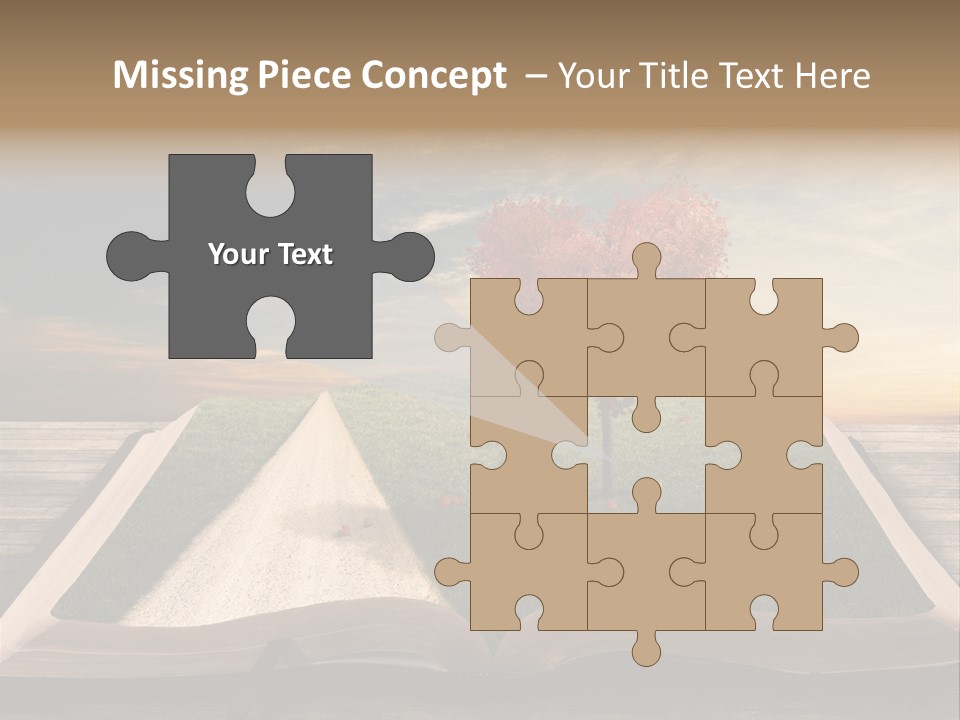 Heart Park Orange PowerPoint Template