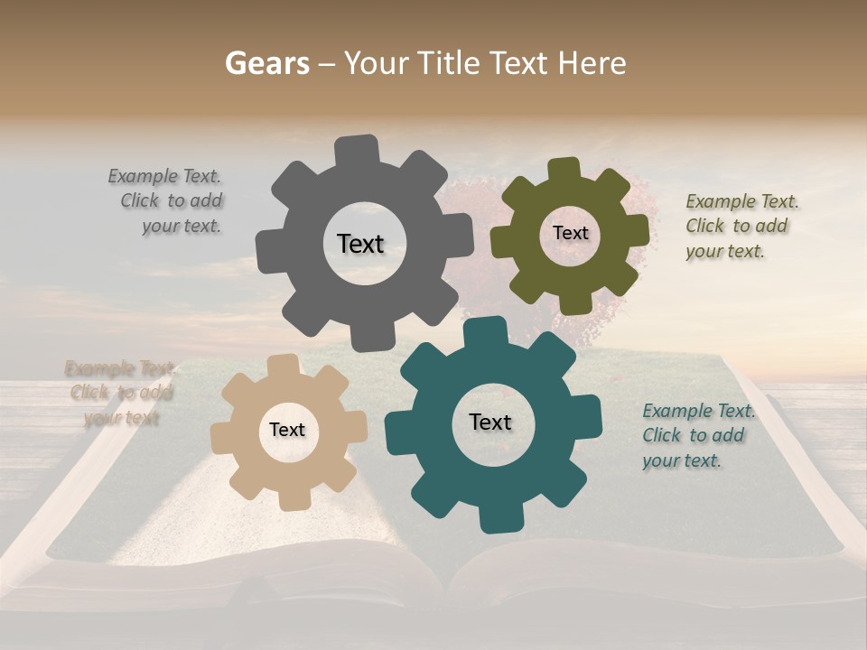 Heart Park Orange PowerPoint Template