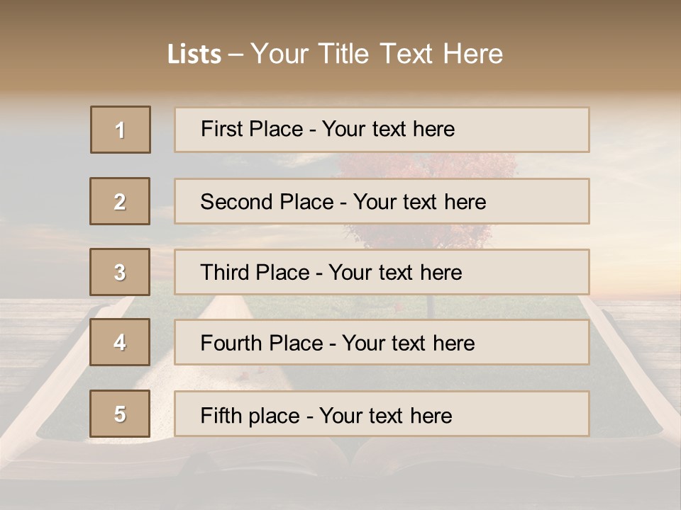 Heart Park Orange PowerPoint Template