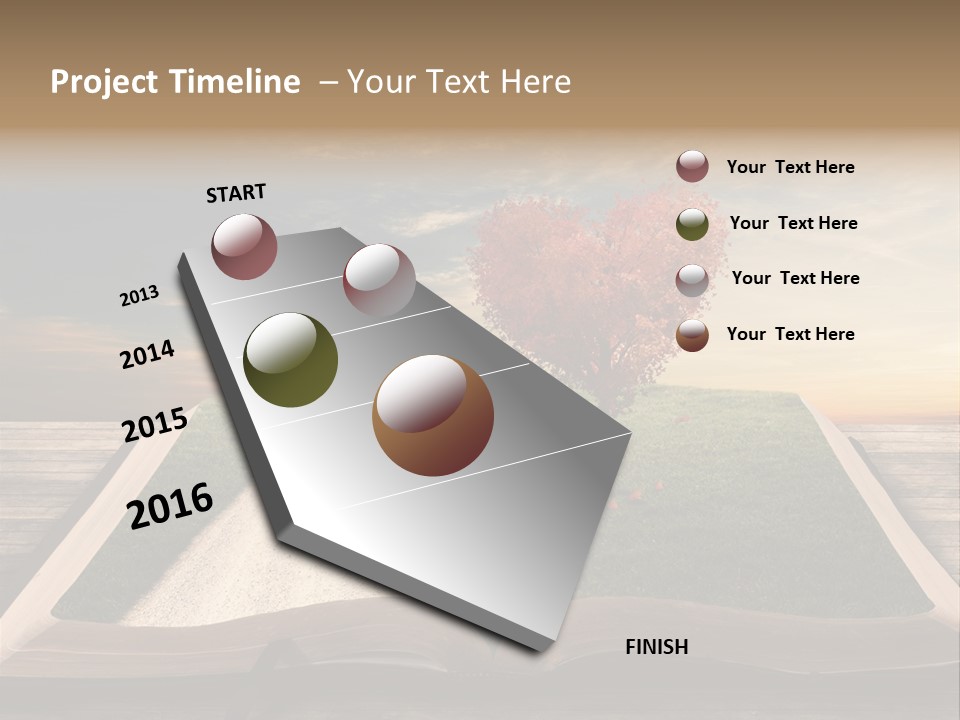 Heart Park Orange PowerPoint Template