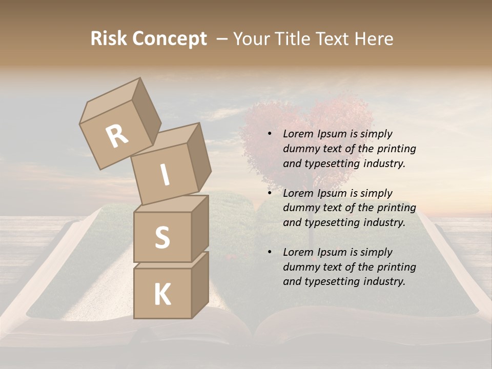 Heart Park Orange PowerPoint Template