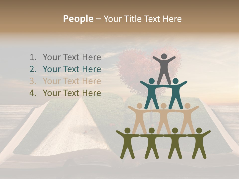 Heart Park Orange PowerPoint Template