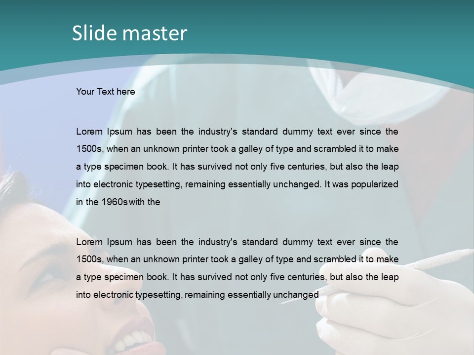 Two People Open Examining PowerPoint Template