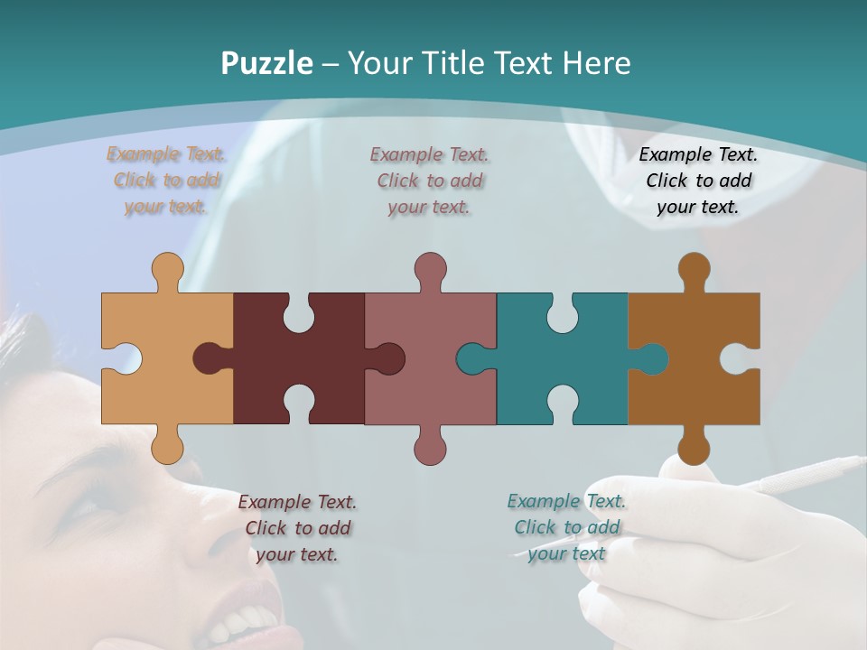 Two People Open Examining PowerPoint Template