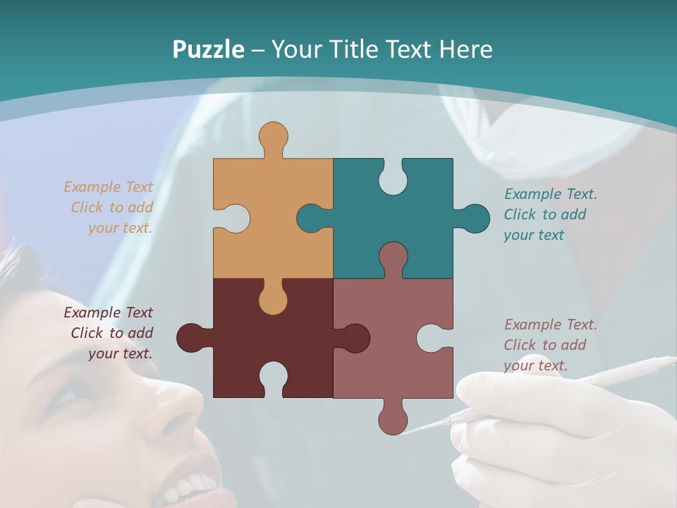 Two People Open Examining PowerPoint Template