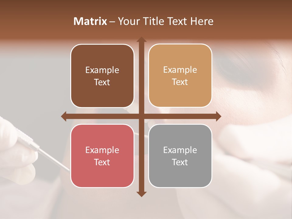 Angled Mirror Caucasian Examining PowerPoint Template