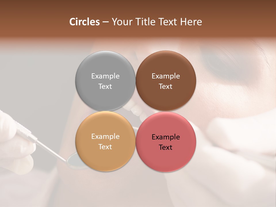 Angled Mirror Caucasian Examining PowerPoint Template